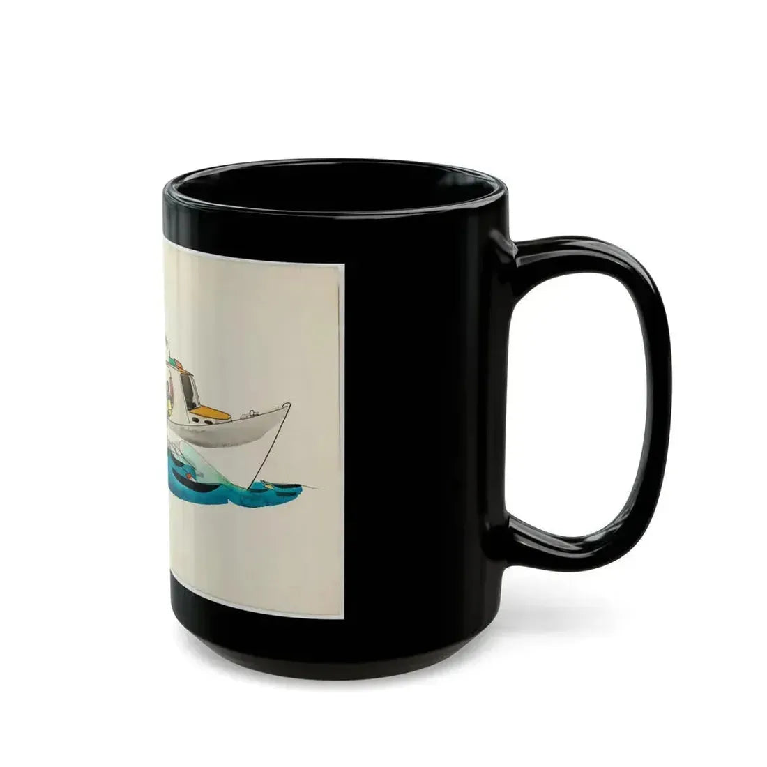 Fisherman Illustration - Black Coffee Mug - Go Mug Yourself