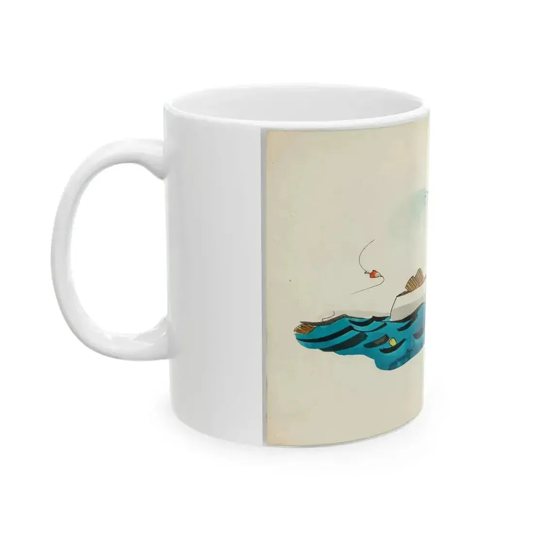 Fisherman Illustration - White Coffee Mug - Go Mug Yourself