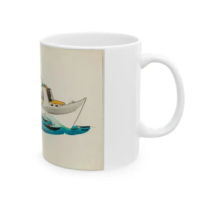 Fisherman Illustration - White Coffee Mug - Go Mug Yourself