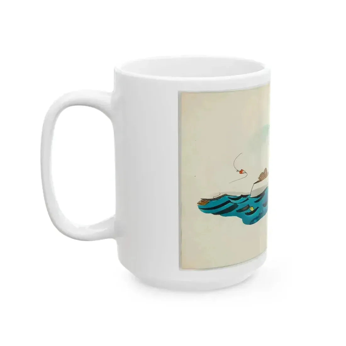 Fisherman Illustration - White Coffee Mug - Go Mug Yourself