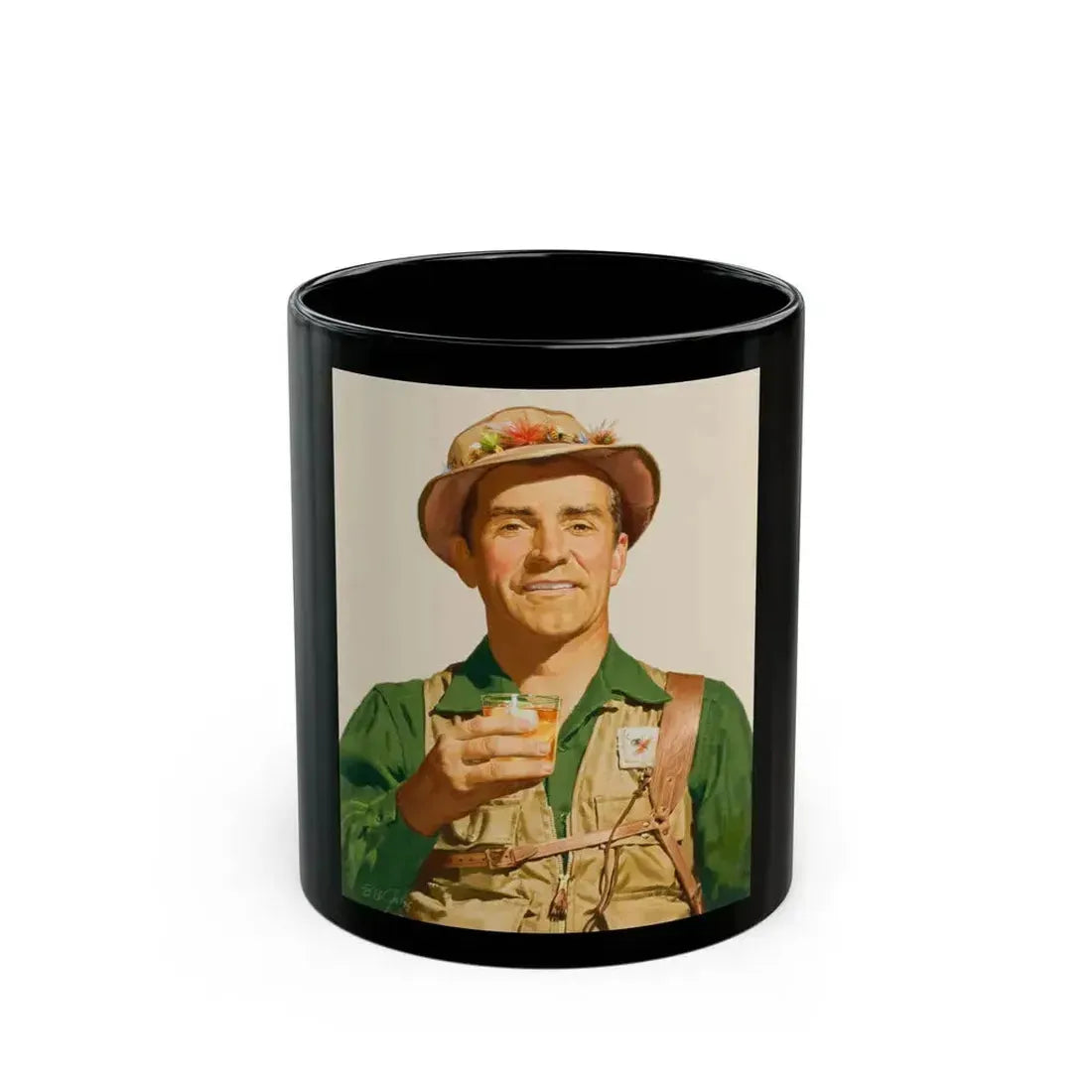 Fishing and hunting illustrations (1) - Black Coffee Mug 11oz - Go Mug Yourself