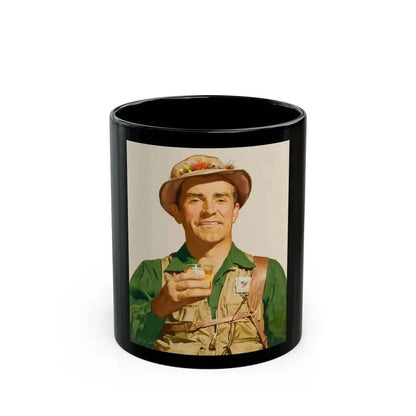 Fishing and hunting illustrations (1) - Black Coffee Mug 11oz - Go Mug Yourself