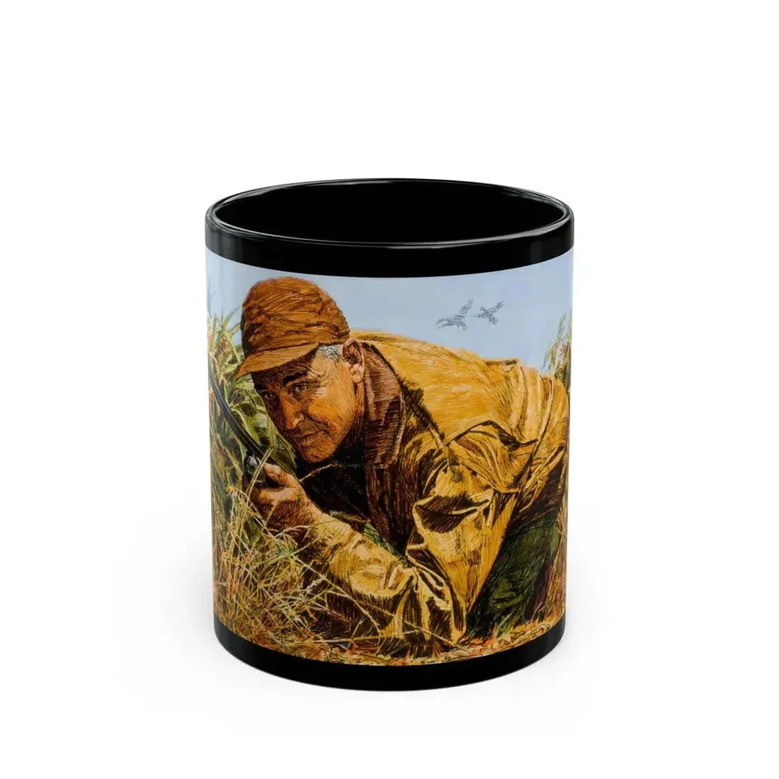 Fishing and hunting illustrations (2) - Black Coffee Mug 11oz - Go Mug Yourself