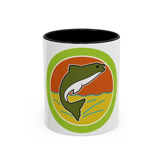 Fishing (Boy Scout Merit Badge) Accent Coffee Mug 11oz Black - Go Mug Yourself