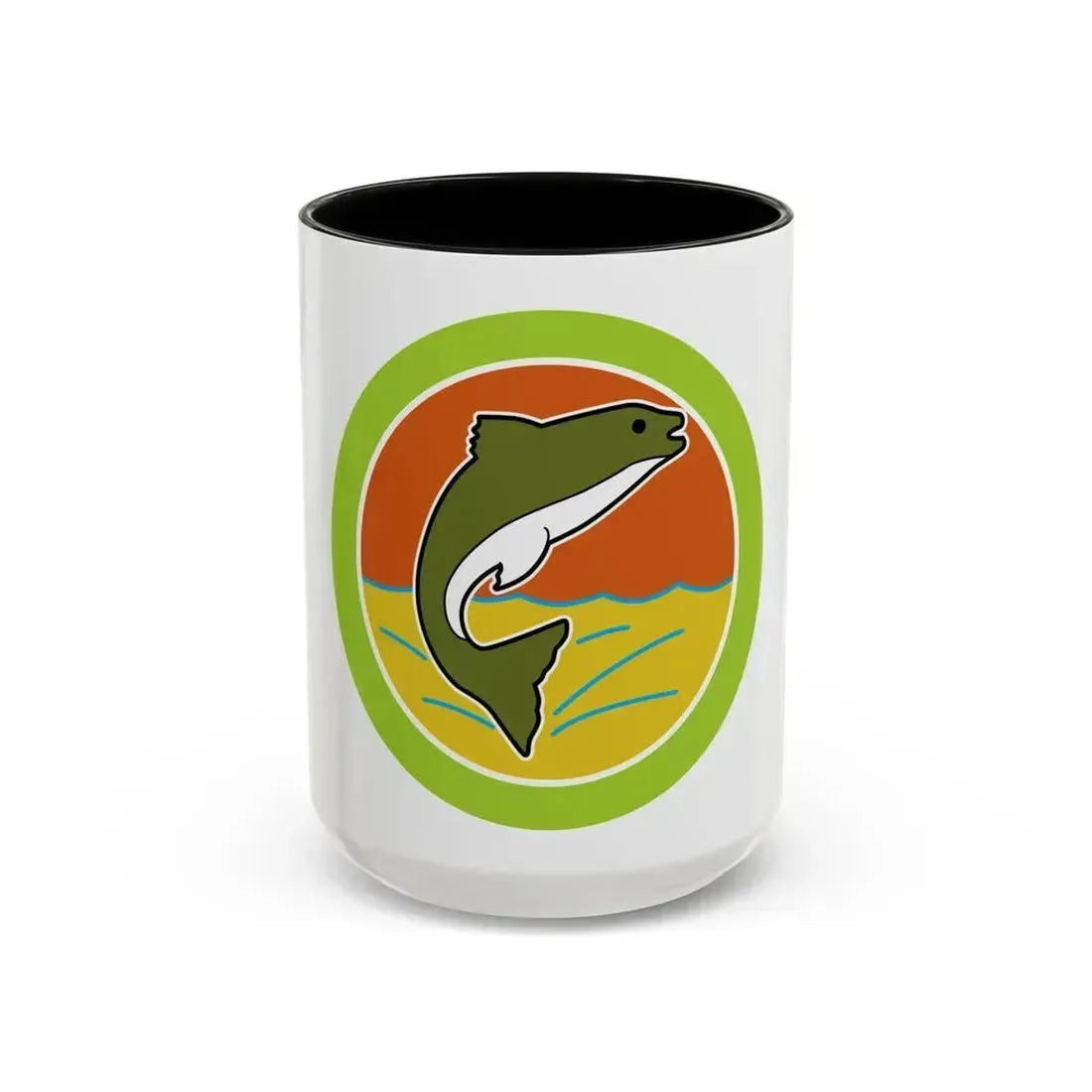 Fishing (Boy Scout Merit Badge) Accent Coffee Mug 15oz Black - Go Mug Yourself
