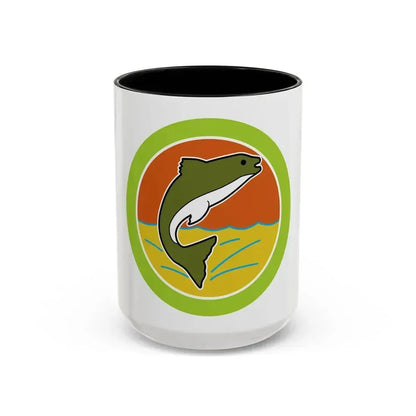 Fishing (Boy Scout Merit Badge) Accent Coffee Mug 15oz Black - Go Mug Yourself