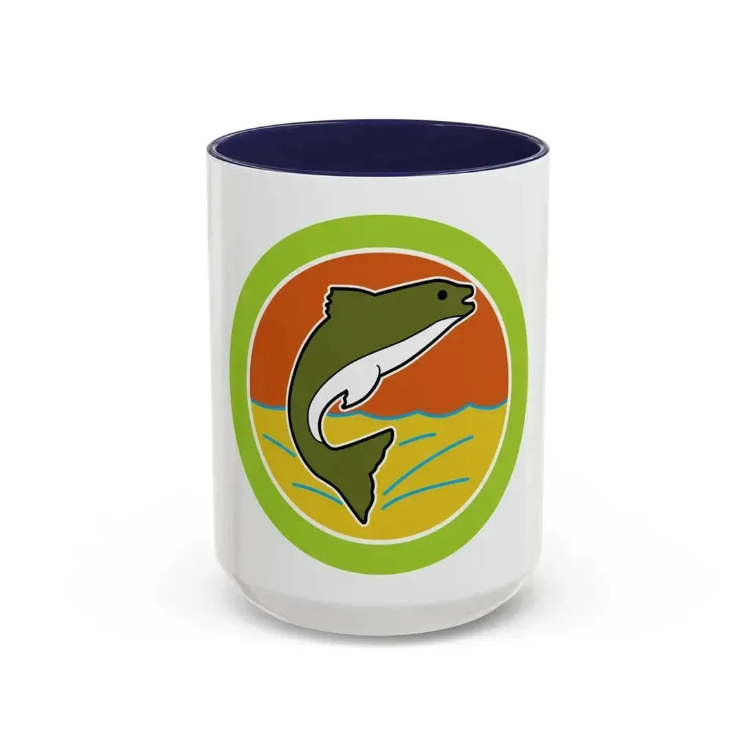 Fishing (Boy Scout Merit Badge) Accent Coffee Mug 15oz Navy - Go Mug Yourself
