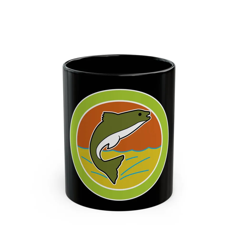 Fishing (Boy Scout Merit Badge) Black Coffee Mug-11oz-Go Mug Yourself