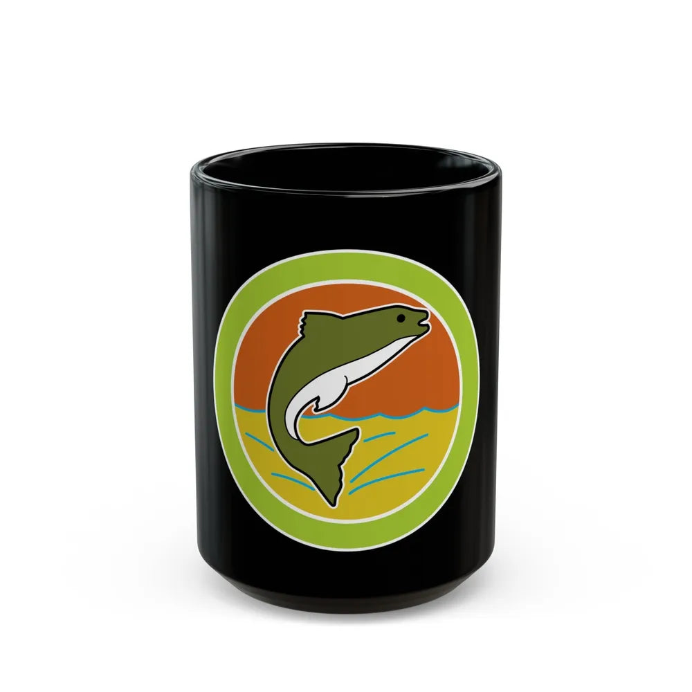 Fishing (Boy Scout Merit Badge) Black Coffee Mug-15oz-Go Mug Yourself