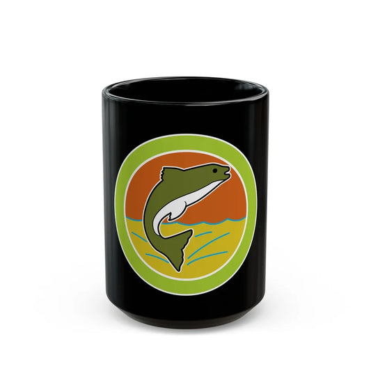 Fishing (Boy Scout Merit Badge) Black Coffee Mug-15oz-Go Mug Yourself