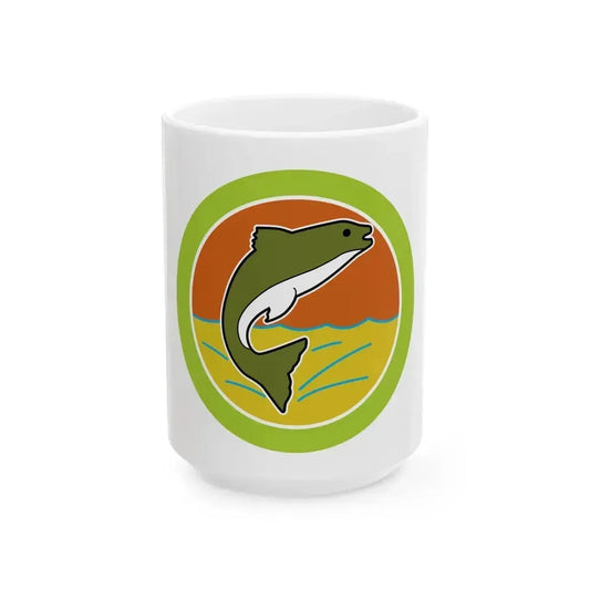 Fishing (Boy Scout Merit Badge) White Coffee Mug 15oz - Go Mug Yourself