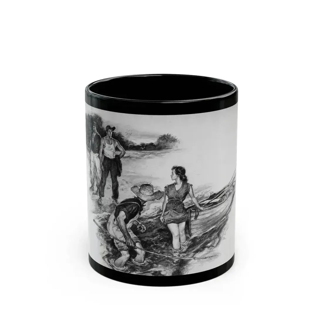 Fishing Interrupted - Black Coffee Mug 11oz - Go Mug Yourself