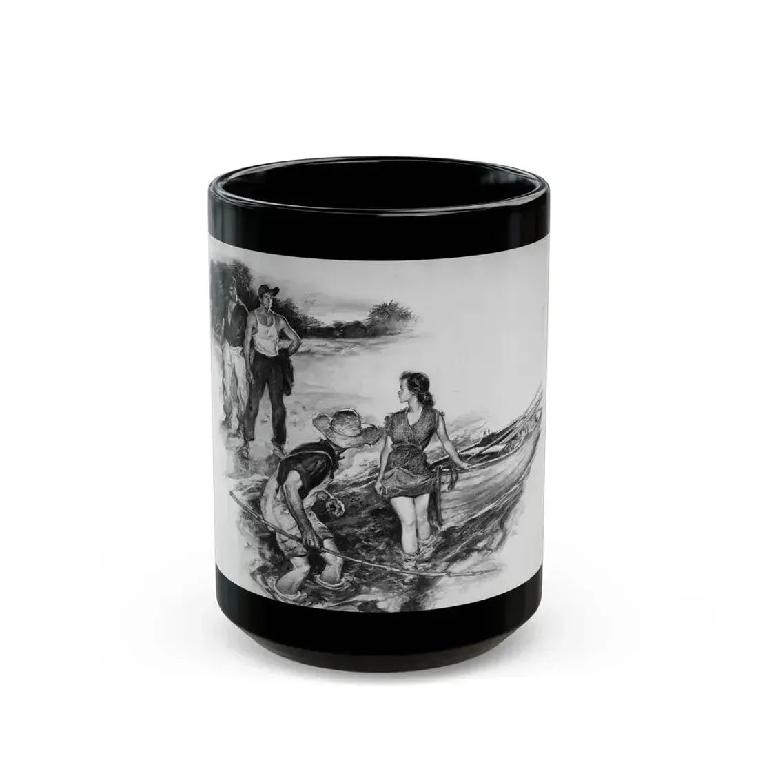 Fishing Interrupted - Black Coffee Mug 15oz - Go Mug Yourself