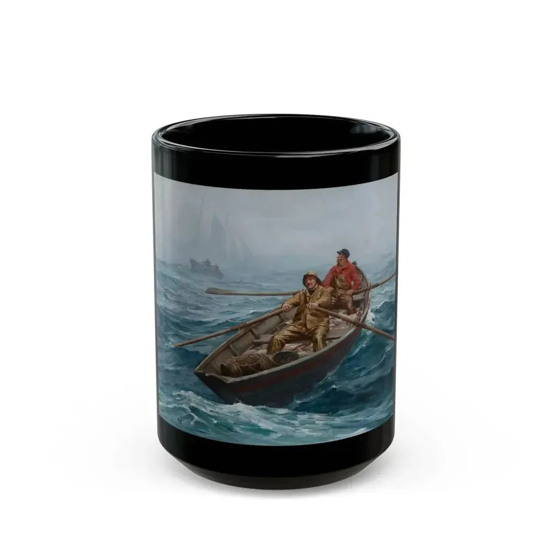 Fishing on Grand Banks , 1938 - Black Coffee Mug 15oz - Go Mug Yourself