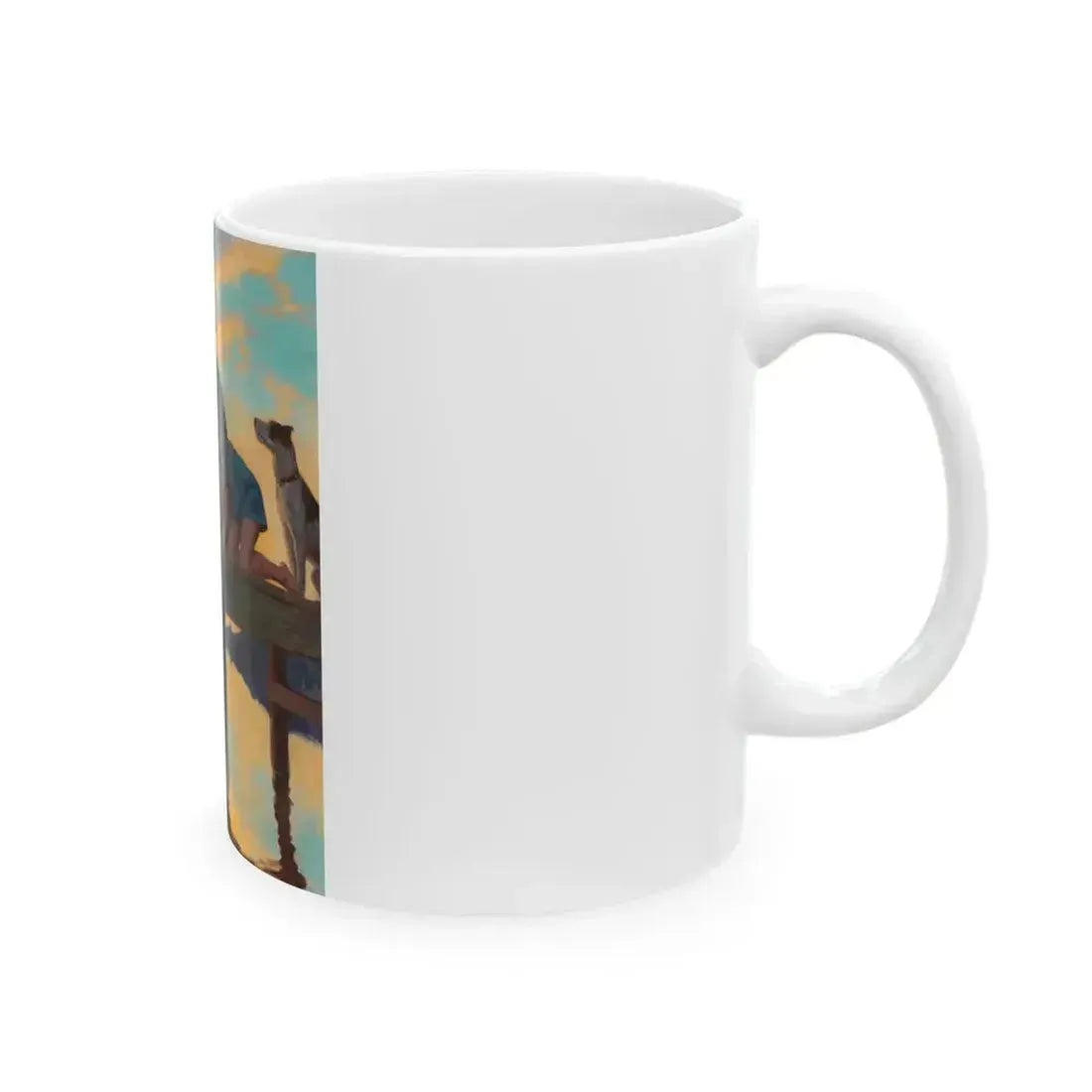Fishing Time, calendar illustration - White Coffee Mug - Go Mug Yourself