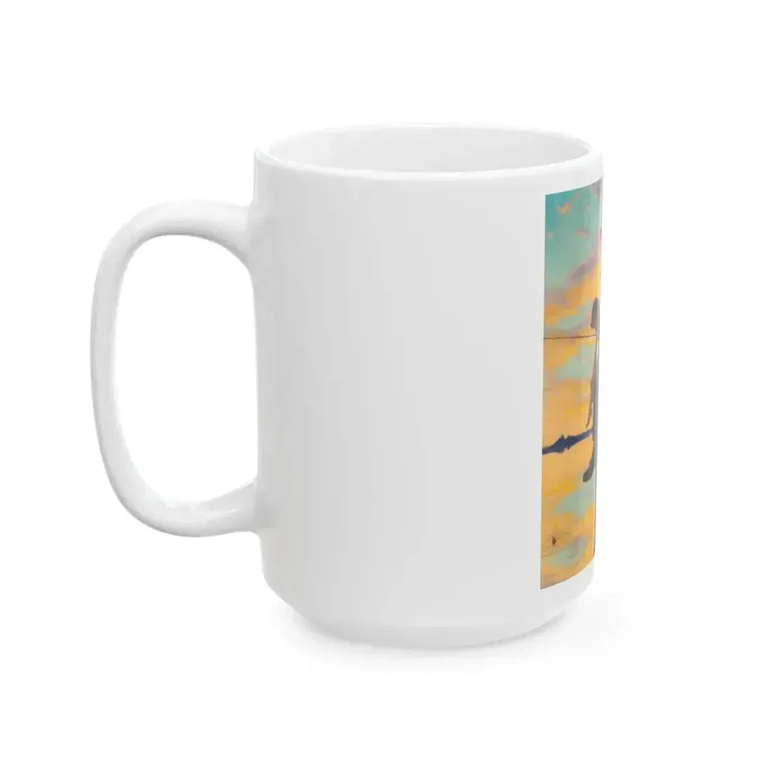 Fishing Time, calendar illustration - White Coffee Mug - Go Mug Yourself