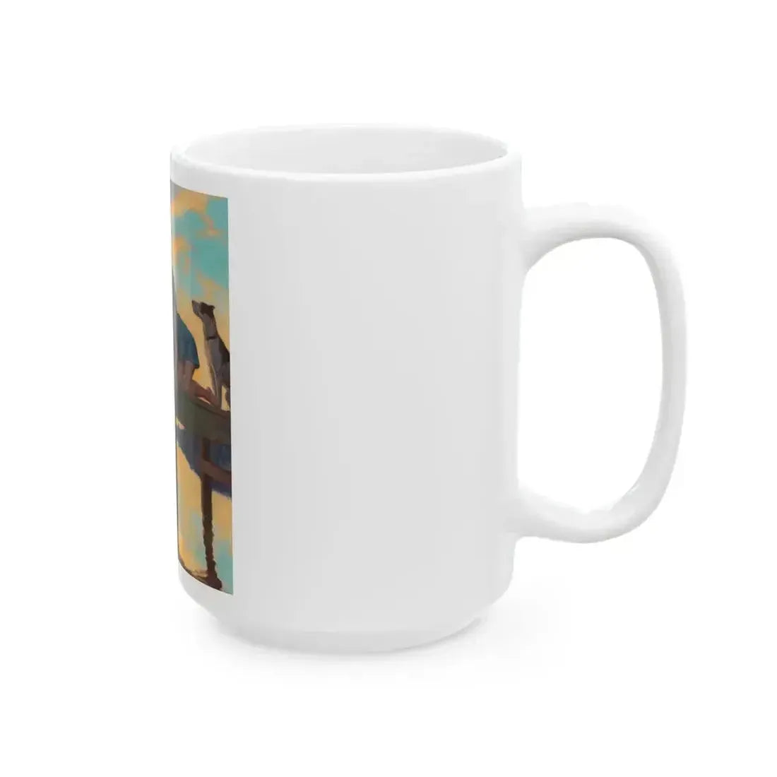 Fishing Time, calendar illustration - White Coffee Mug - Go Mug Yourself
