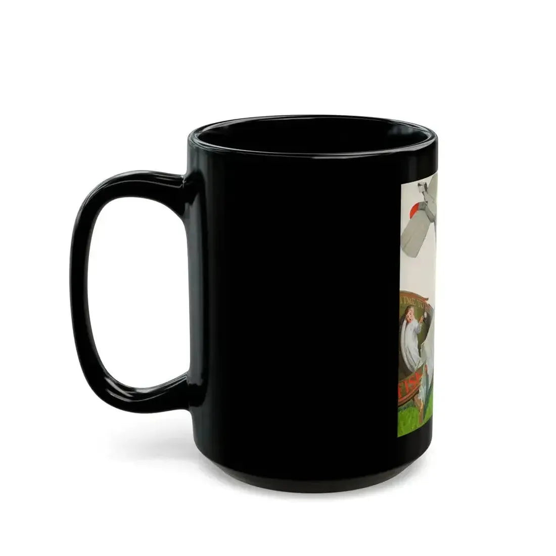 Fisk Co.--Time to Retire, advertising illustration - Black Coffee Mug - Go Mug Yourself