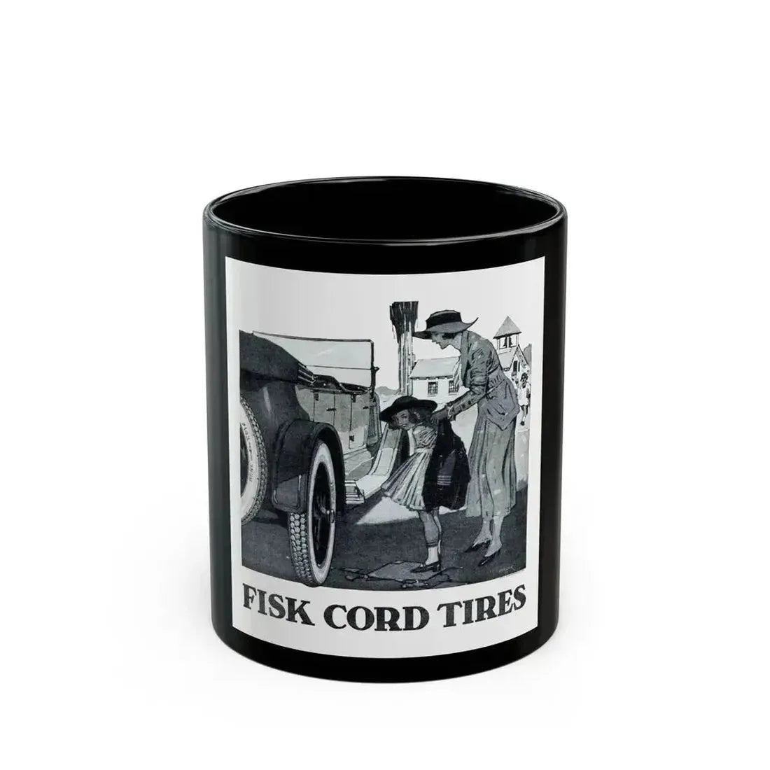 Fisk Cord Tires, Collier's, June 14, 1919 - Black Coffee Mug 11oz - Go Mug Yourself