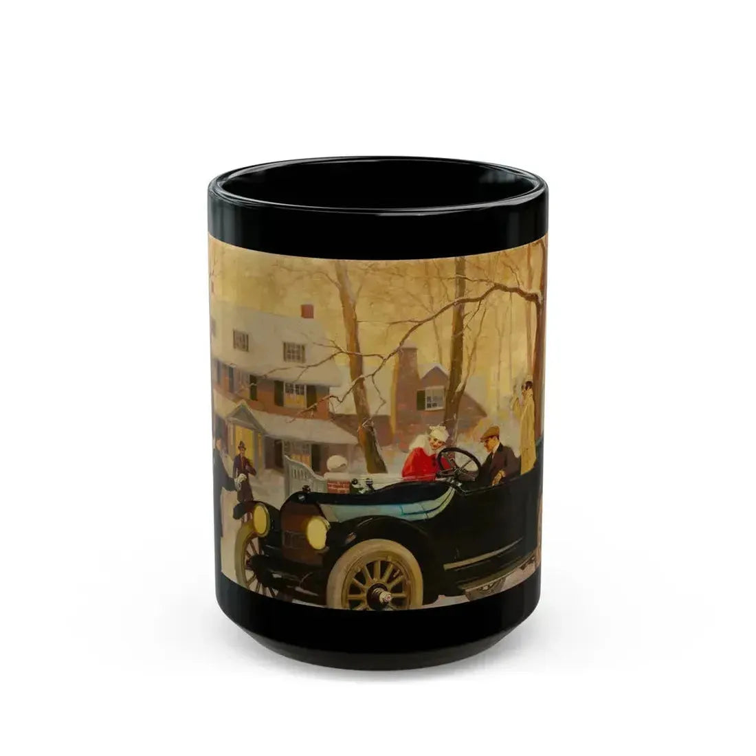 Fisk Tire, ad illustration - Black Coffee Mug 15oz - Go Mug Yourself