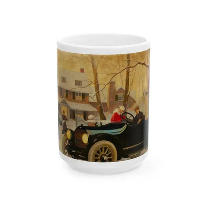 Fisk Tire, ad illustration - White Coffee Mug 15oz - Go Mug Yourself