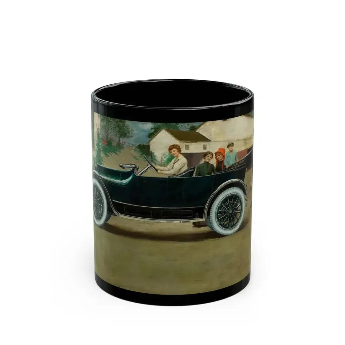 Fisk Tire Company, advertising illustration, 1915 - Black Coffee Mug 11oz - Go Mug Yourself