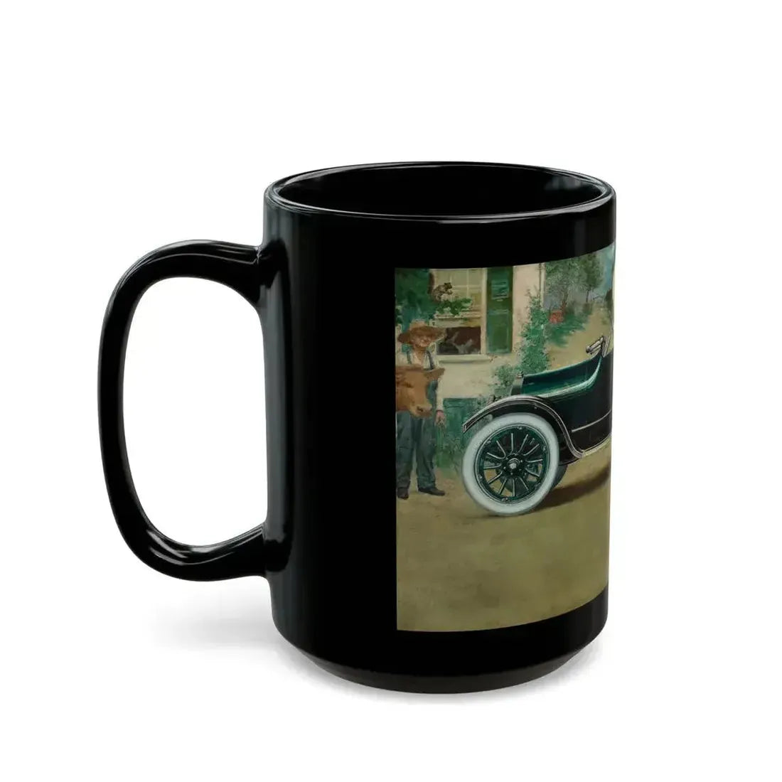 Fisk Tire Company, advertising illustration, 1915 - Black Coffee Mug - Go Mug Yourself