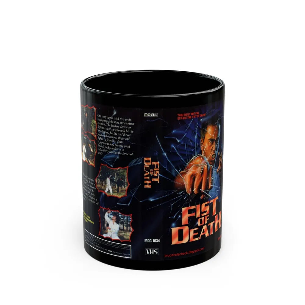 FIST OF DEATH (VHS COVER) - Black Coffee Mug-11oz-Go Mug Yourself