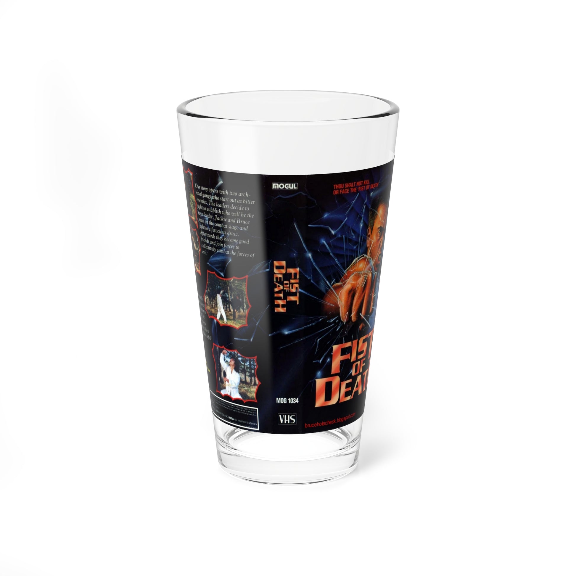 FIST OF DEATH (VHS COVER) Pint Glass 16oz-16oz-Go Mug Yourself