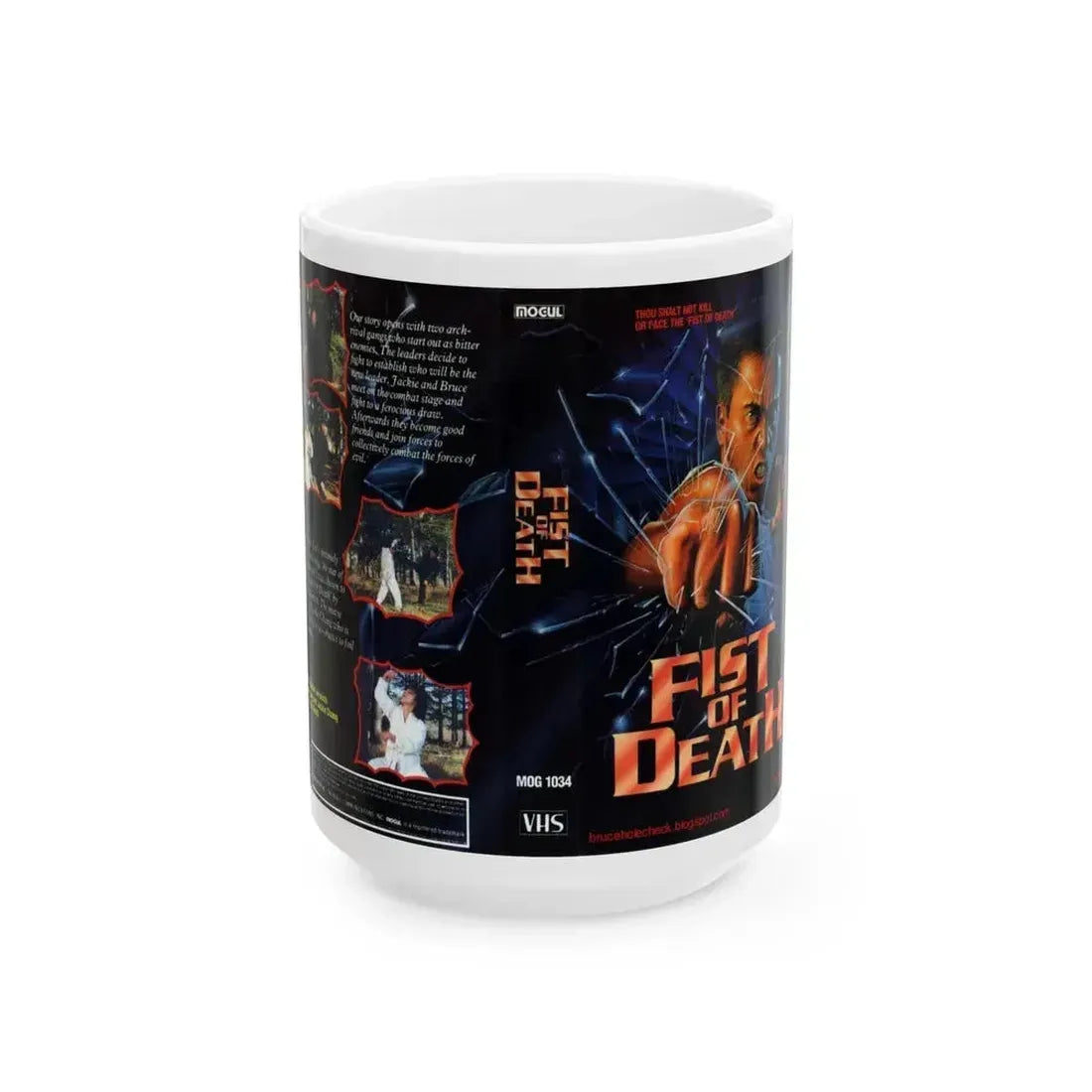 FIST OF DEATH (VHS COVER) - White Coffee Mug 15oz - Go Mug Yourself