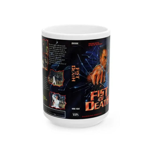 FIST OF DEATH (VHS COVER) - White Coffee Mug 15oz - Go Mug Yourself
