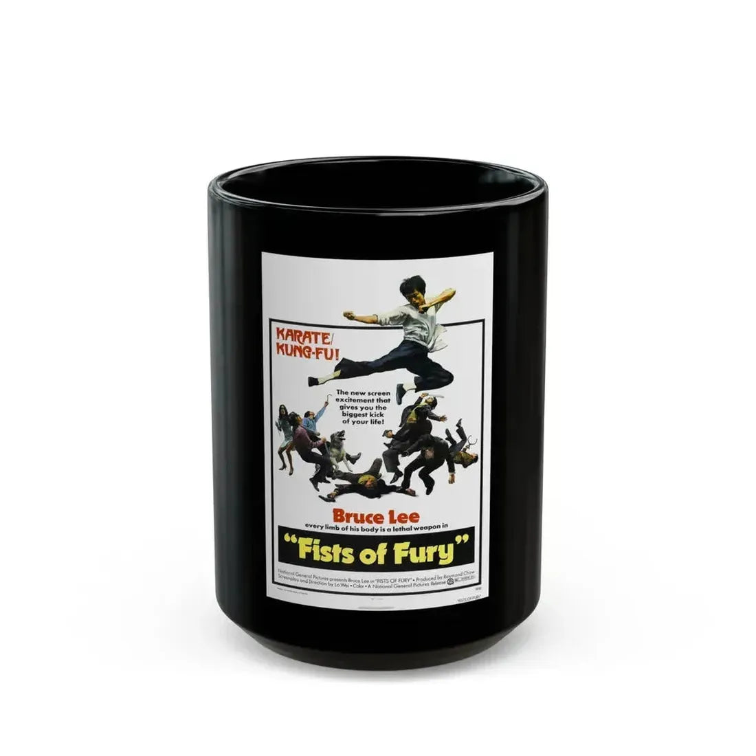 FIST OF FURY (3) 1972 Movie Poster - Black Coffee Mug 15oz - Go Mug Yourself