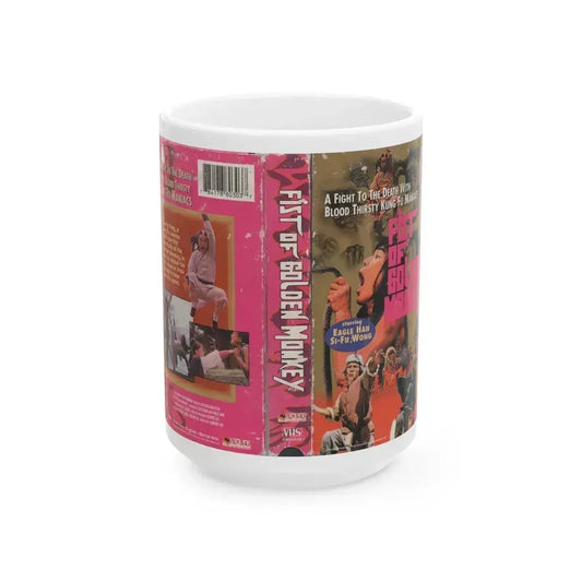 FIST OF THE GOLDEN MONKEY (VHS COVER) - White Coffee Mug 15oz - Go Mug Yourself