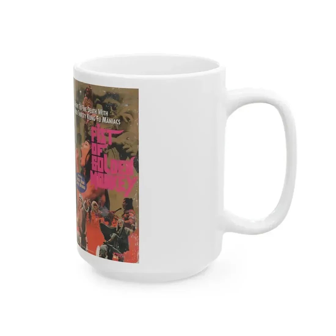 FIST OF THE GOLDEN MONKEY (VHS COVER) - White Coffee Mug - Go Mug Yourself