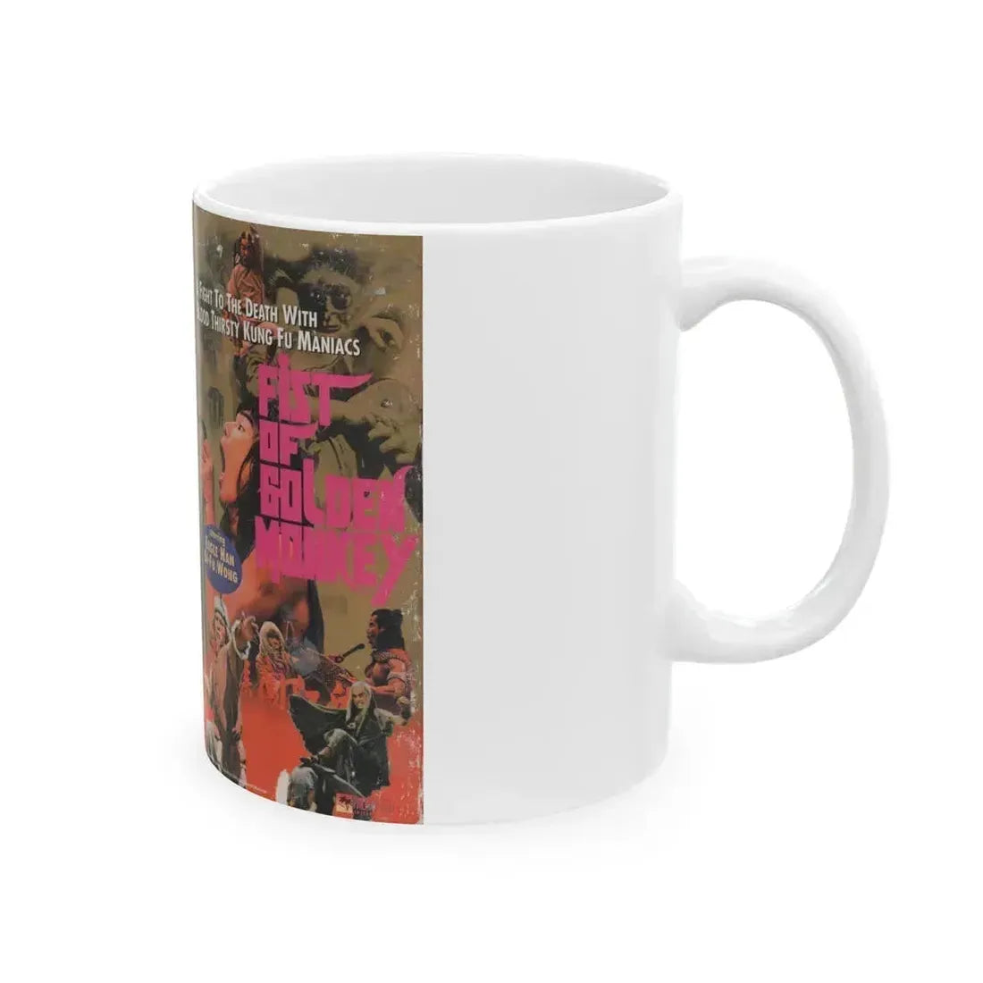 FIST OF THE GOLDEN MONKEY (VHS COVER) - White Coffee Mug - Go Mug Yourself