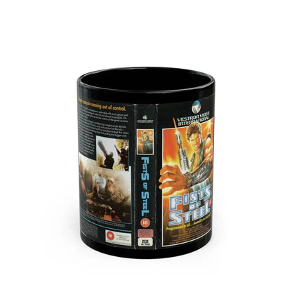 FISTS OF STEEL (VHS COVER) - Black Coffee Mug 11oz - Go Mug Yourself