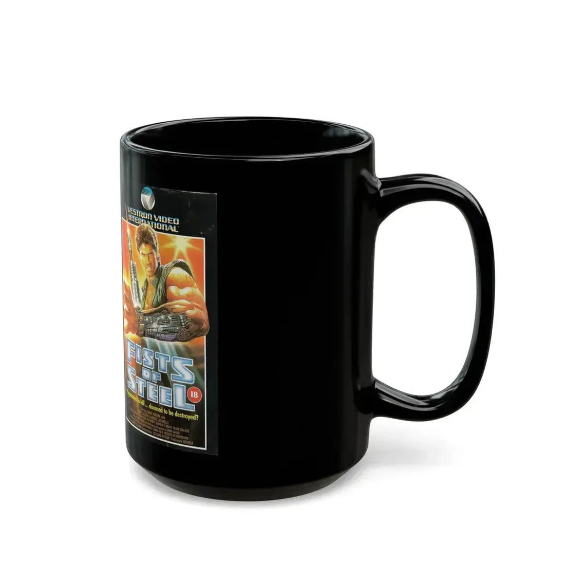 FISTS OF STEEL (VHS COVER) - Black Coffee Mug - Go Mug Yourself