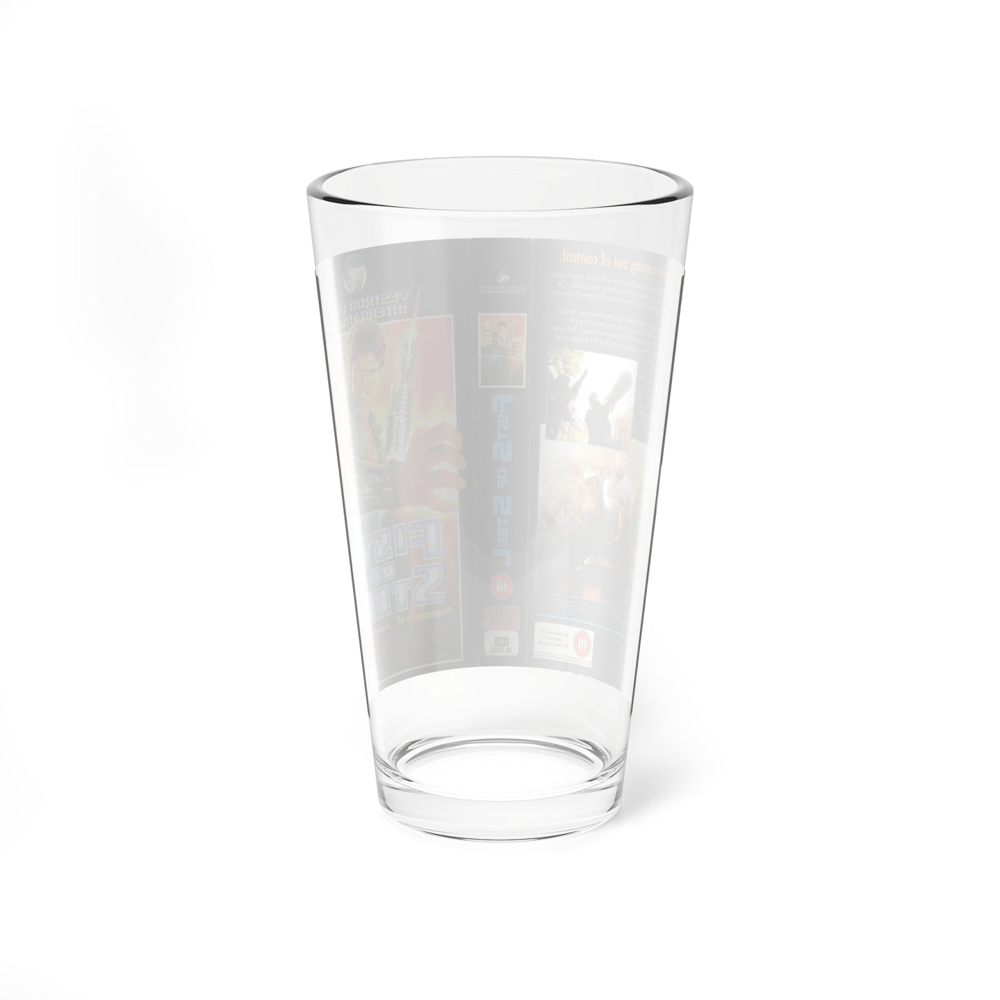 FISTS OF STEEL (VHS COVER) Pint Glass 16oz-Go Mug Yourself