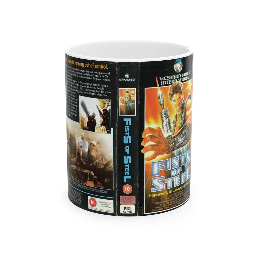 FISTS OF STEEL (VHS COVER) - White Coffee Mug-11oz-Go Mug Yourself