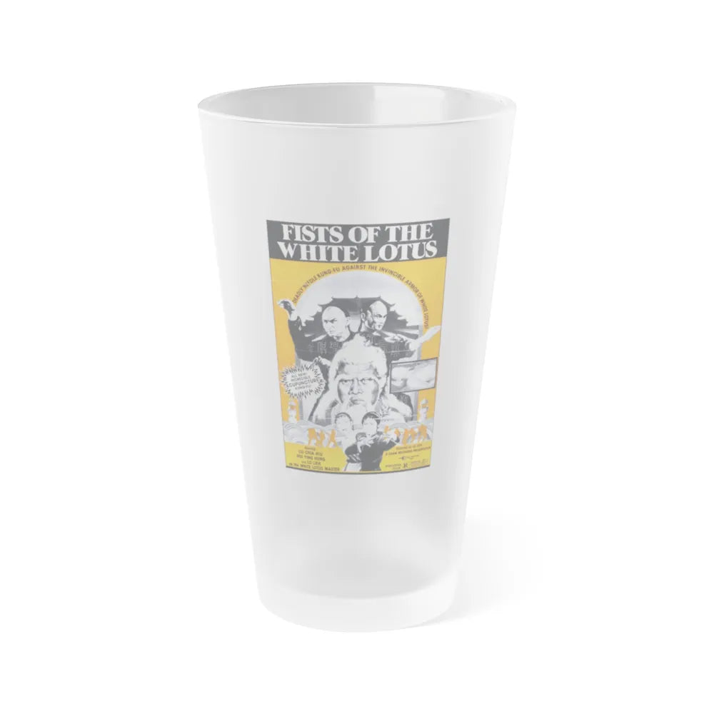 FISTS OF THE WHITE LOTUS 1980 Movie Poster - Frosted Pint Glass 16oz-16oz-Frosted-Go Mug Yourself