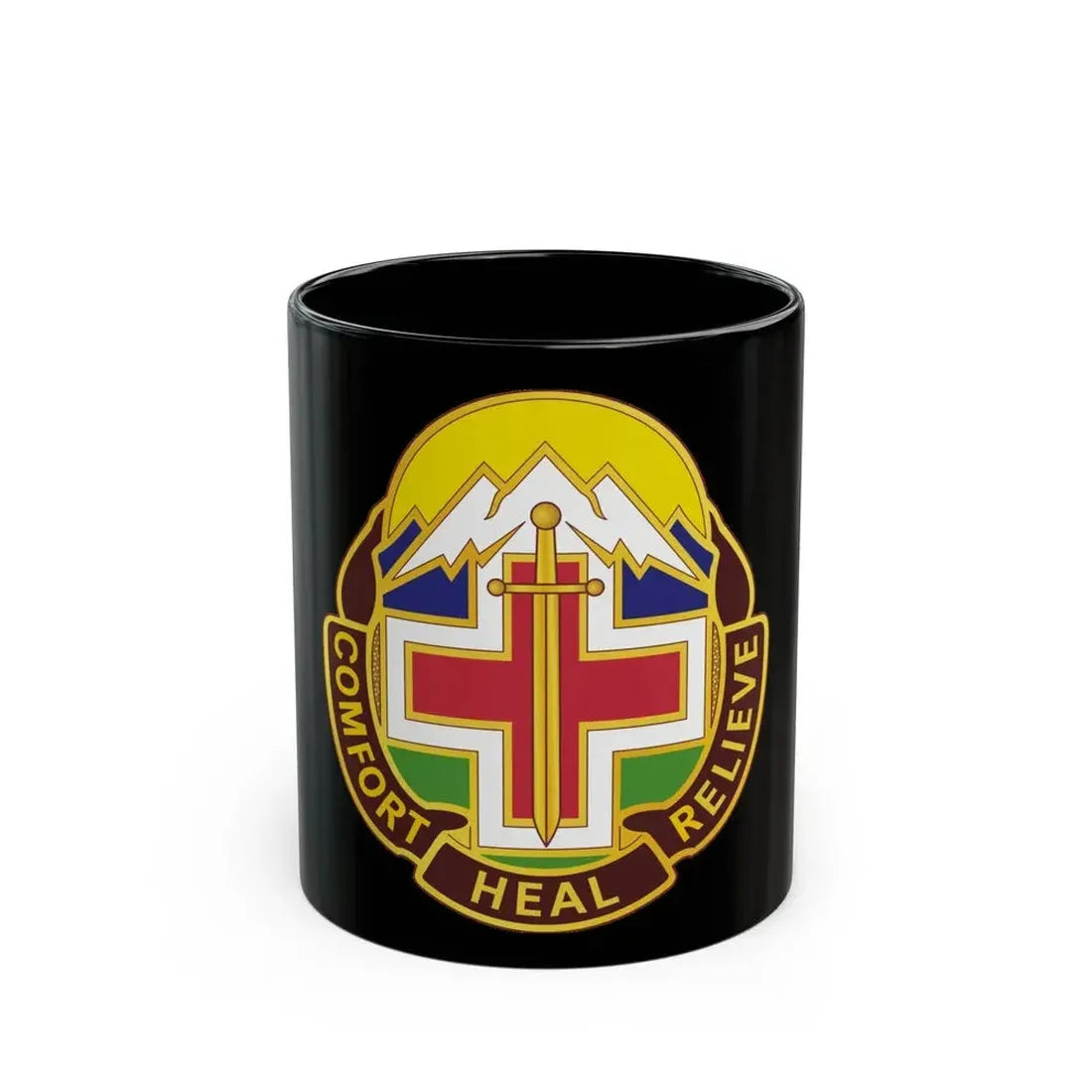 Fitzsimons Medical Center (U.S. Army) Black Coffee Mug 11oz - Go Mug Yourself
