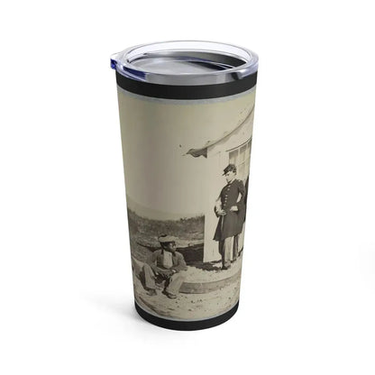 Five Civil War Soldiers Gathered On Dirt Porch Outside Home. African American Youth Seated Near Them (U.S. Civil War) Tumbler 20oz - Go Mug Yourself