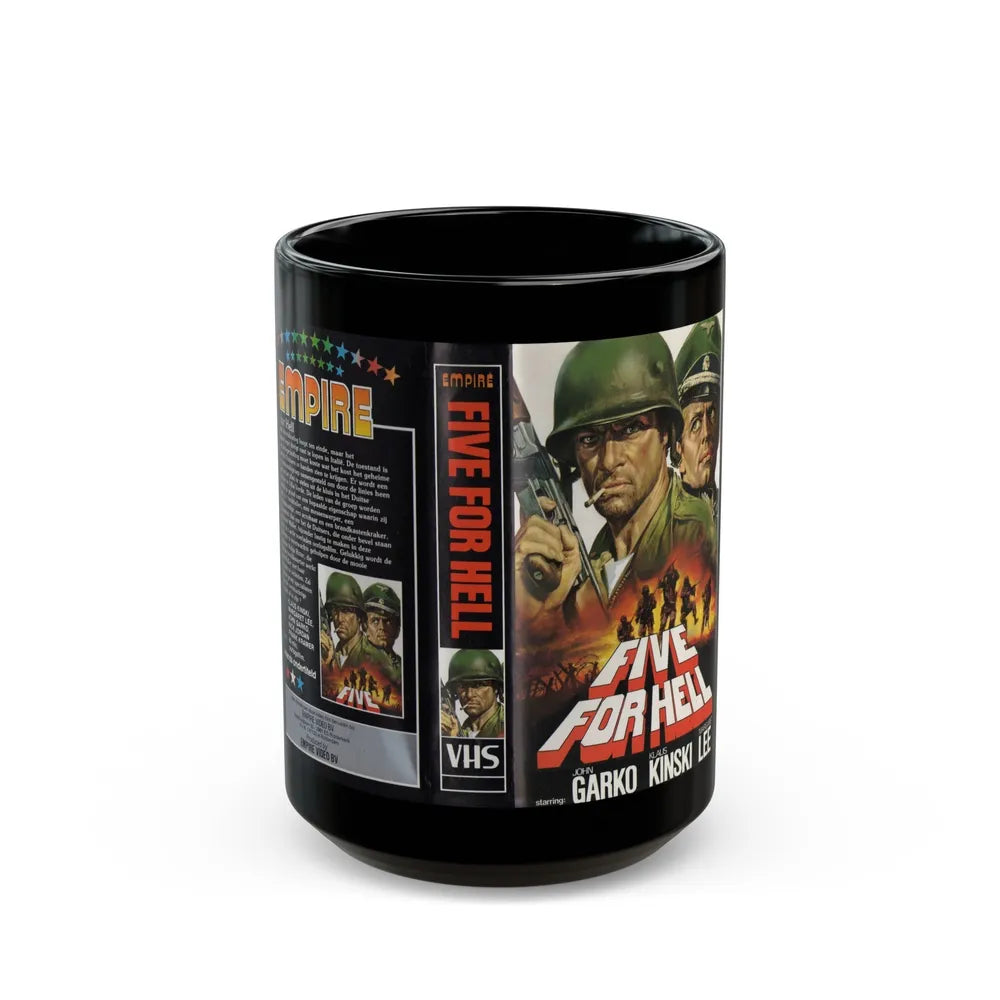 FIVE FOR HELL (VHS COVER) - Black Coffee Mug-15oz-Go Mug Yourself