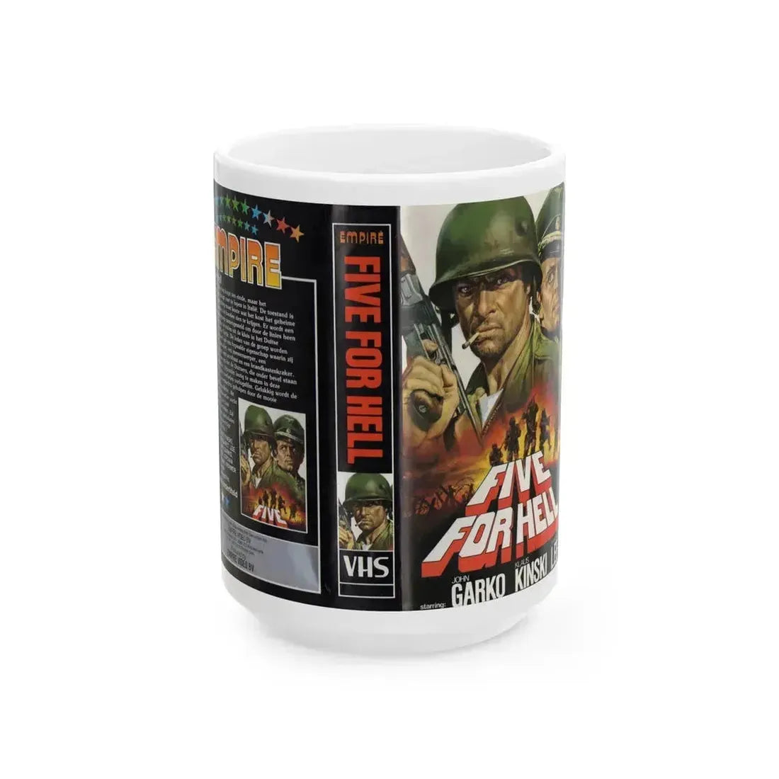 FIVE FOR HELL (VHS COVER) - White Coffee Mug 15oz - Go Mug Yourself