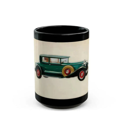 Five Passenger Coupe, automobile ad illustration - Black Coffee Mug 15oz - Go Mug Yourself