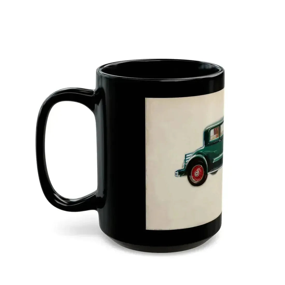 Five Passenger Coupe, automobile ad illustration - Black Coffee Mug - Go Mug Yourself