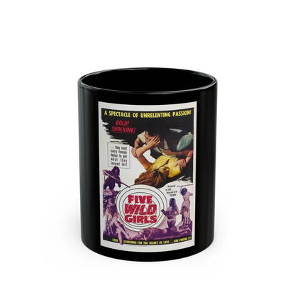 FIVE WILD GIRLS 1964 Movie Poster - Black Coffee Mug-11oz-Go Mug Yourself