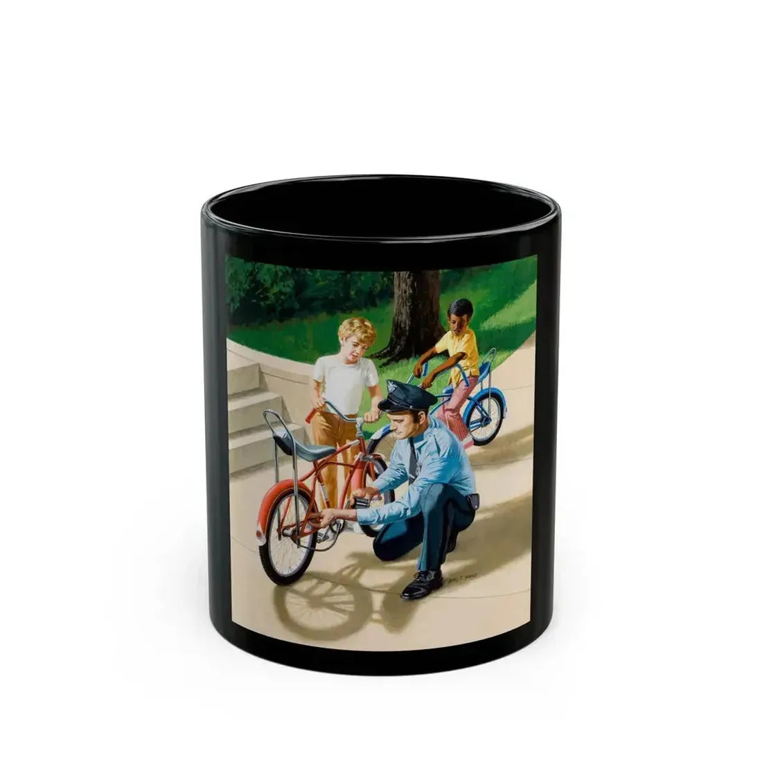 Fixing the Bike - Black Coffee Mug 11oz - Go Mug Yourself