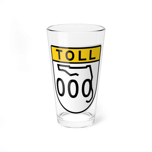 FL Route Shield Template Toll (Florida) (Road Sign) Pint Glass 16oz 16oz - Go Mug Yourself