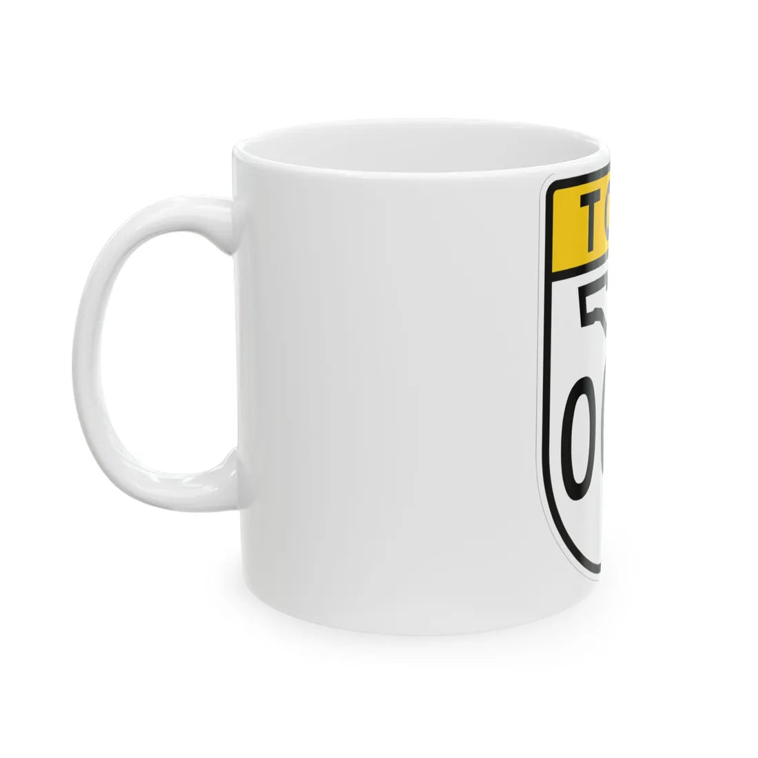 FL Route Shield Template Toll (Florida) (Road Sign) White Coffee Mug - Go Mug Yourself